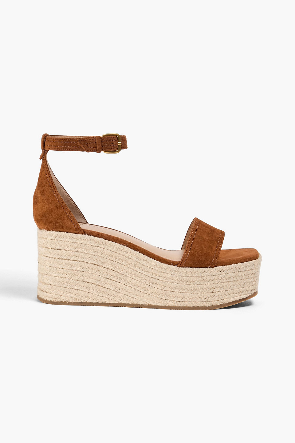 Veronica Beard Gianna Raffia Wedge Sandal In Brown