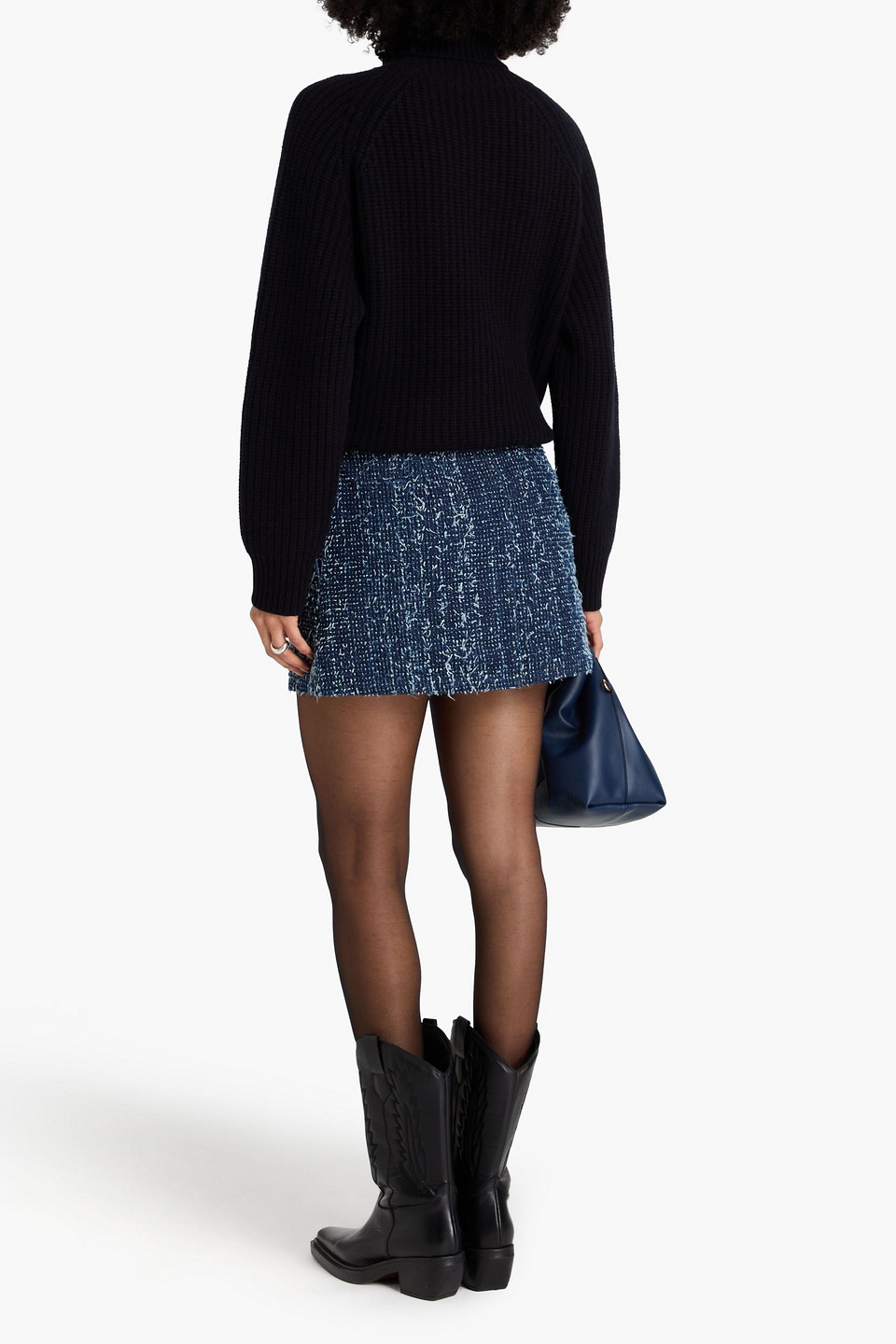  Frame - Minirock Aus Denim-bouclé - Blau - Us 8 