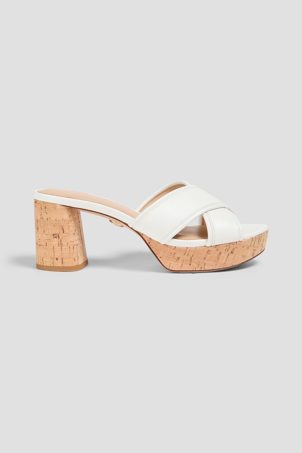 Veronica Beard Dory Leather Platform Mules In Off-white