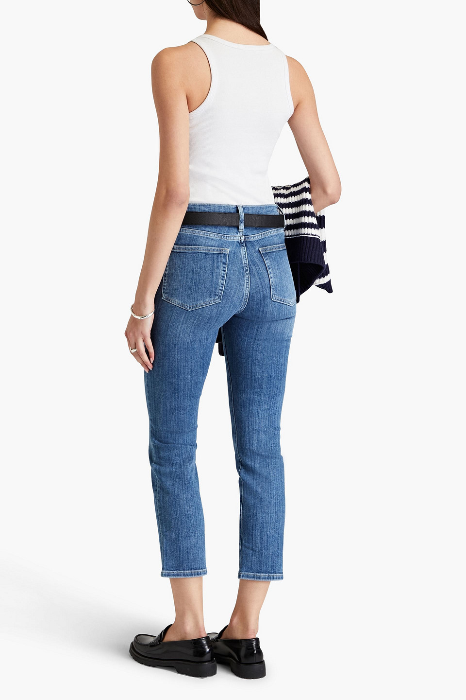 FRAME LE HIGH STRAIGHT CROPPED HIGH-RISE STRAIGHT-LEG JEANS 