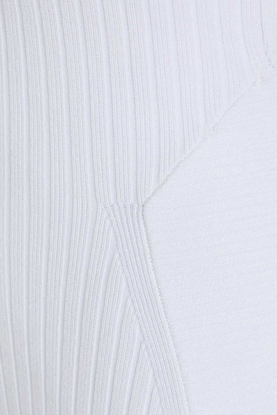 Retroféte Tillee Strapless Metallic Ribbed-knit Midi Dress In White