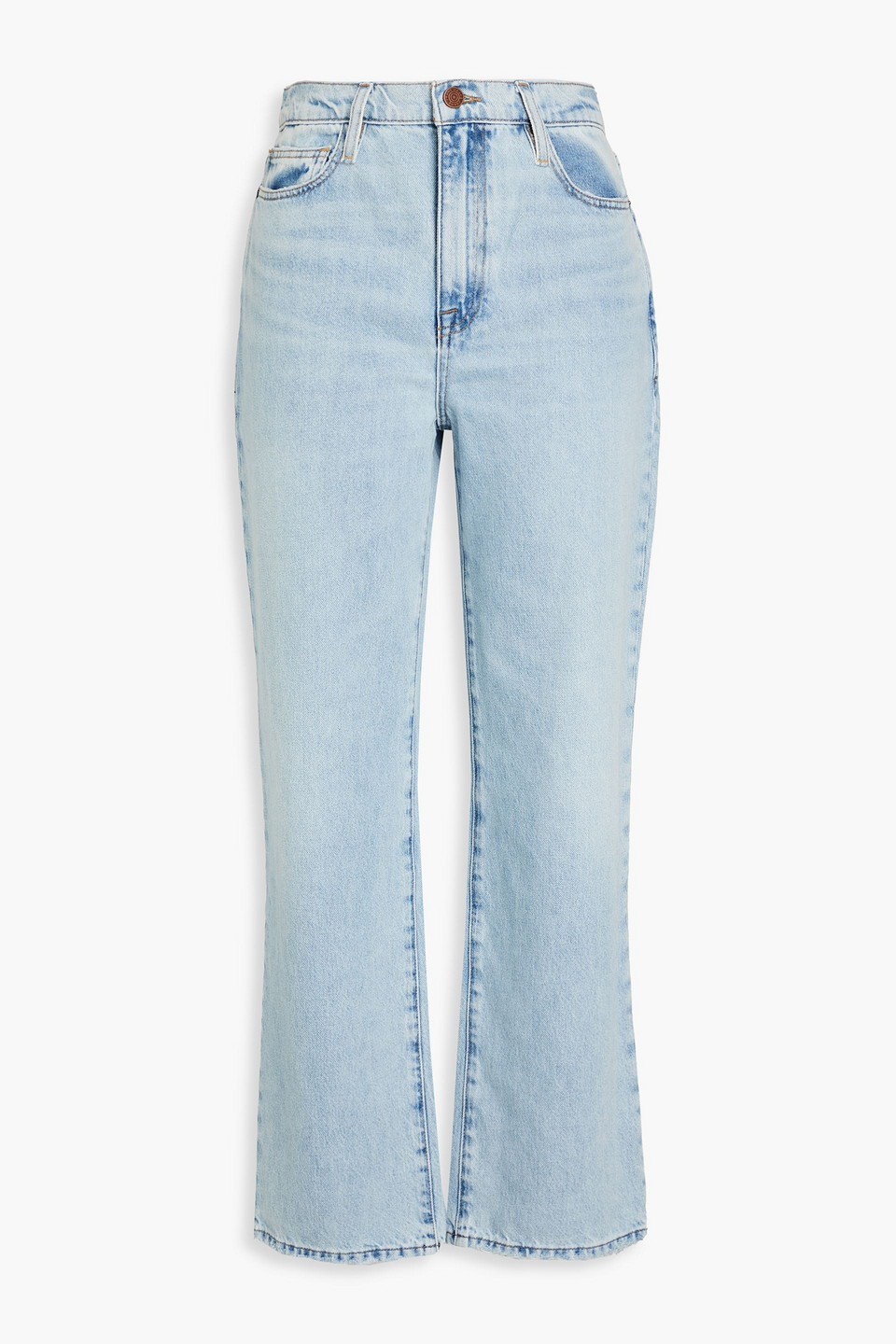 Frame High-rise Straight-leg Jeans In Blue