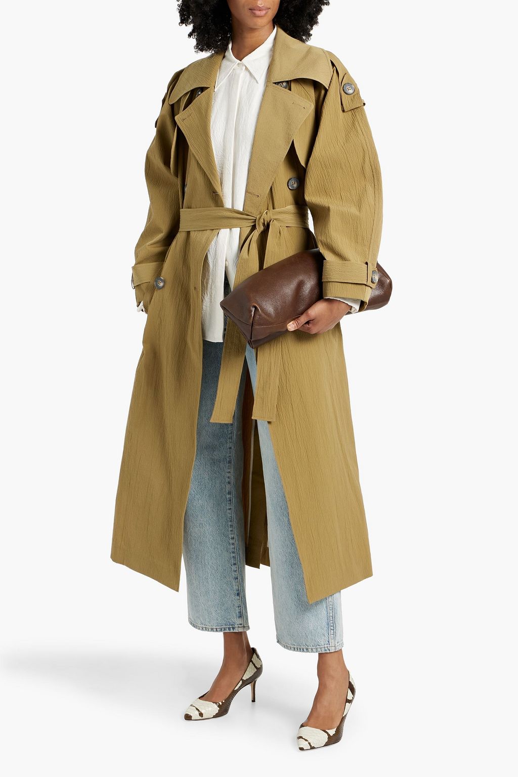 RÓHE Cotton-blend seersucker trench coat