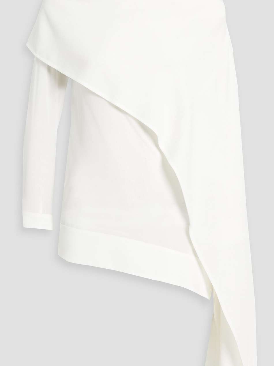 cape-effect chiffon blouse
