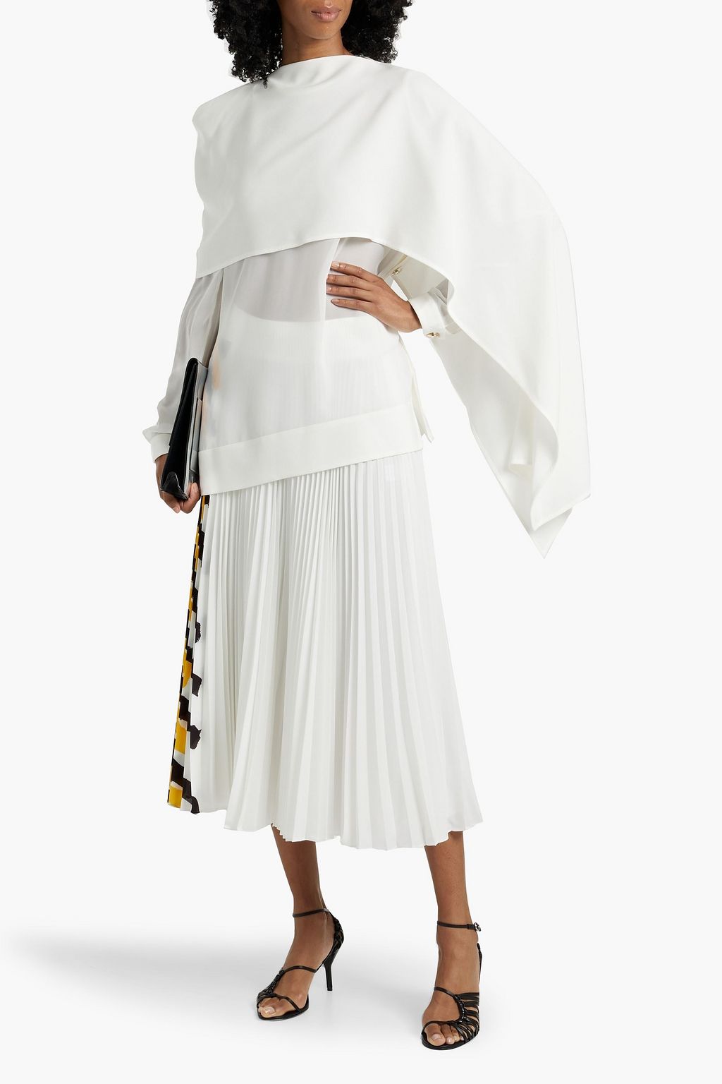 PROENZA SCHOULER Cape-effect chiffon blouse
