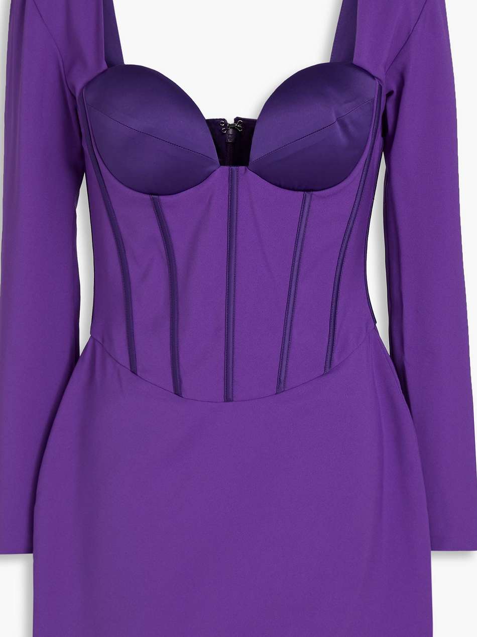 veronica satin-trimmed crepe mini dress