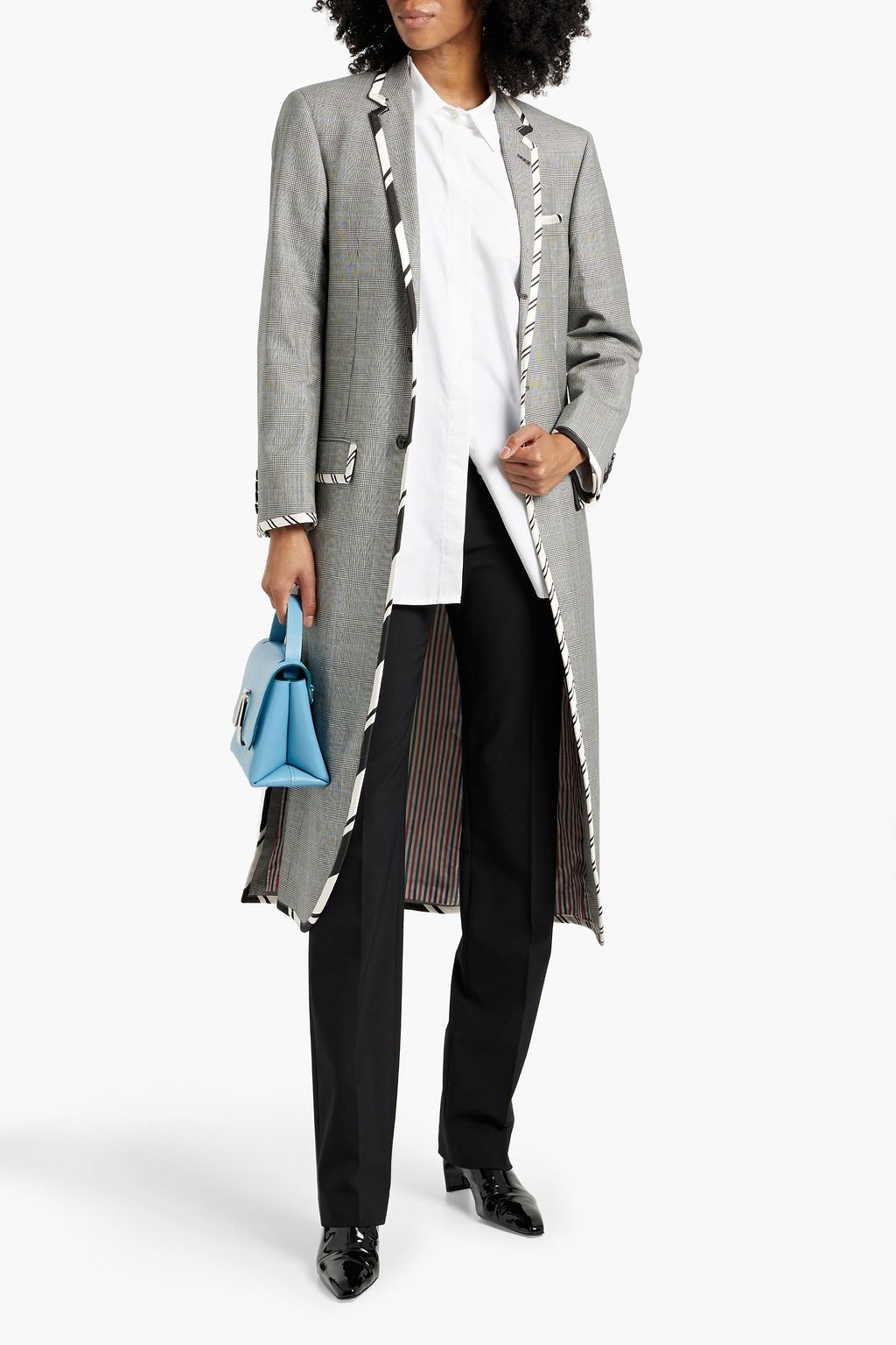 THOM BROWNE Prince of Wales checked wool-tweed coat