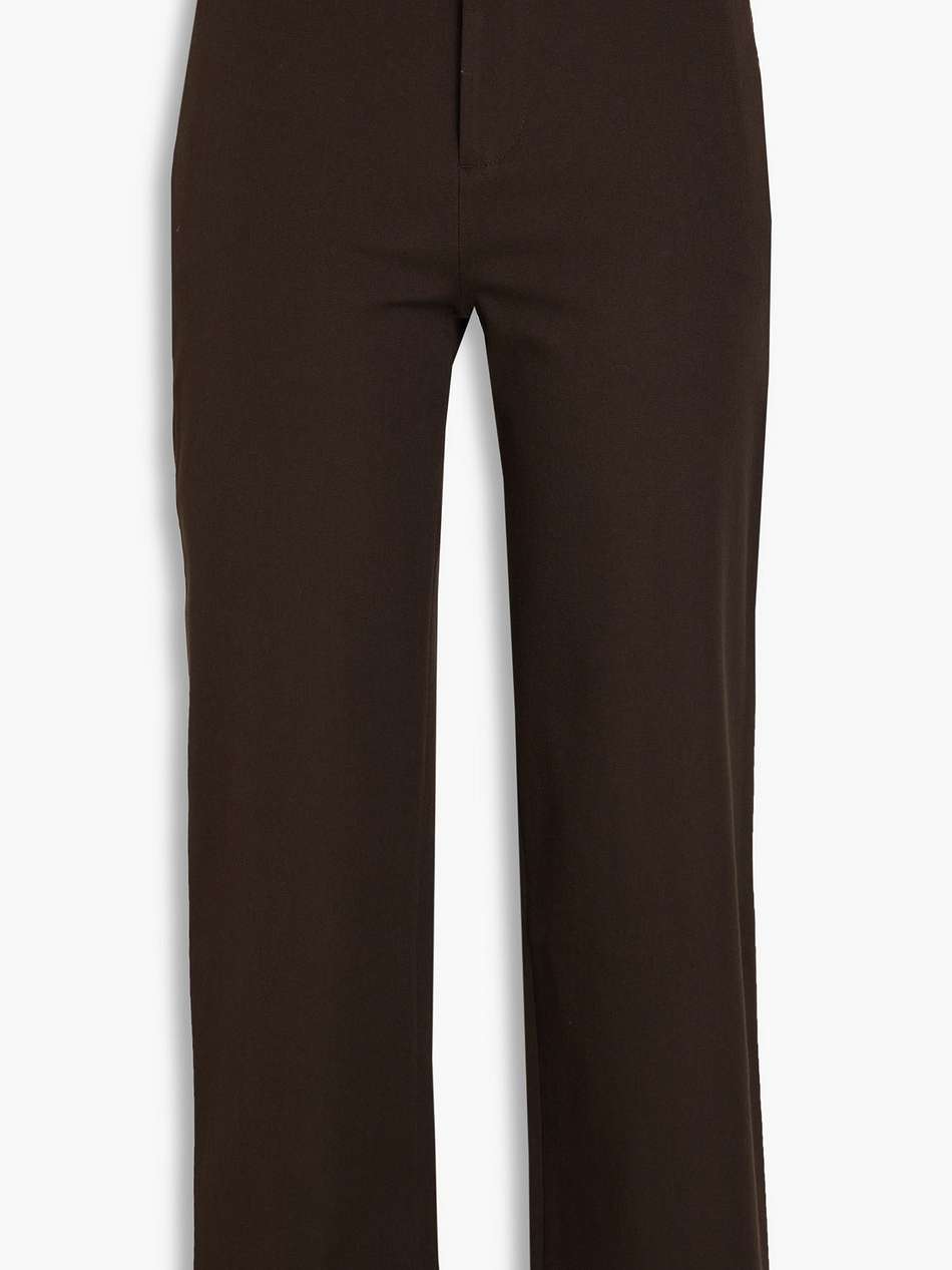 cropped stretch-cotton twill straight-leg pants