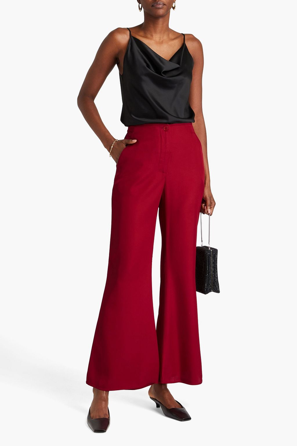 BY MALENE BIRGER Amores Schlaghose aus glänzendem Twill