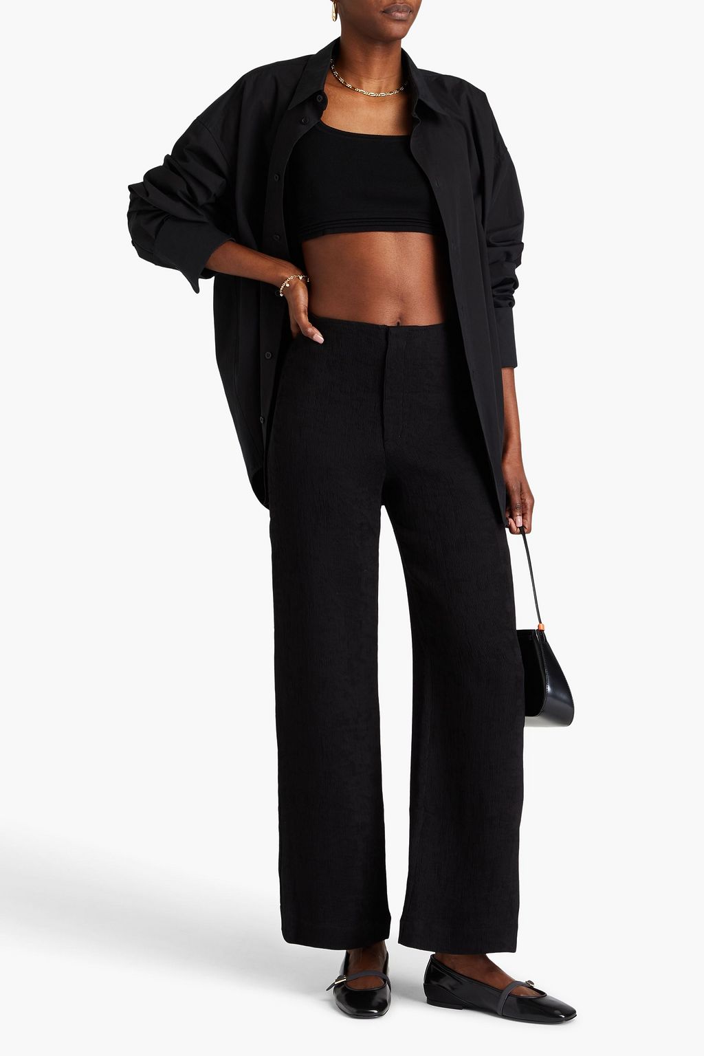BY MALENE BIRGER بنطال "مارياتشي" برجلين واسعتين مصنوع من كريب بليسيه ومزيج EcoVero™