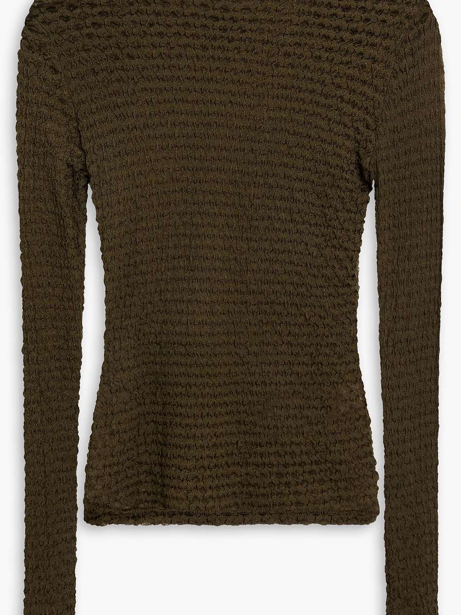 stretch-lace turtleneck top