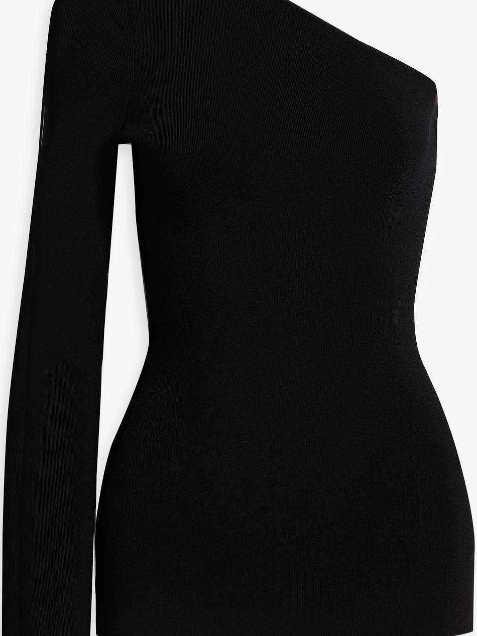 one-shoulder stretch-knit top