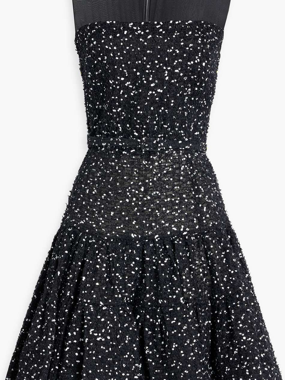 tulle-paneled fil-coupé mini dress