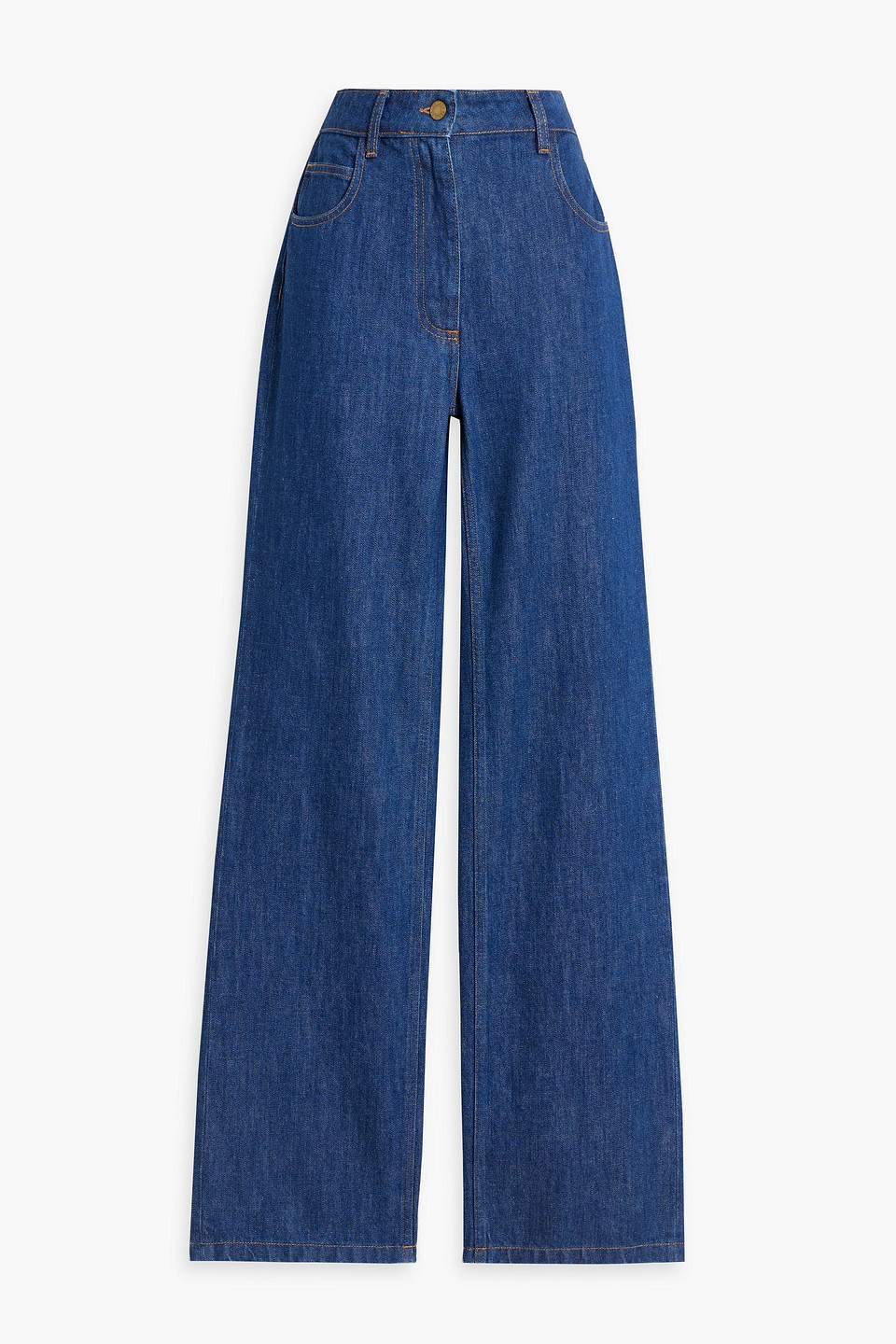 Oscar De La Renta High-rise Straight-leg Jeans In Dark Denim