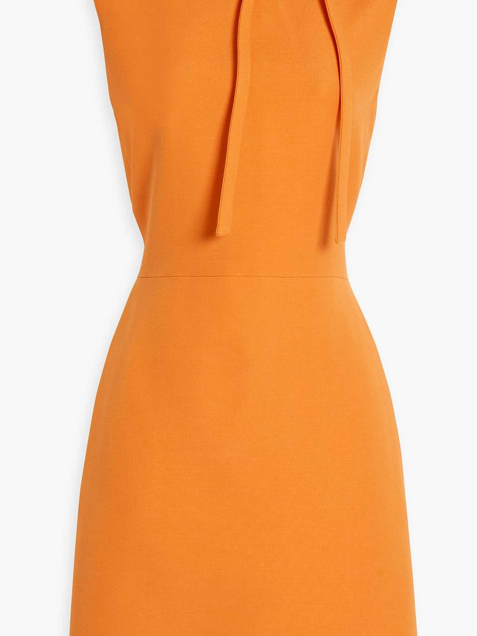 bow-detailed silk-crepe mini dress