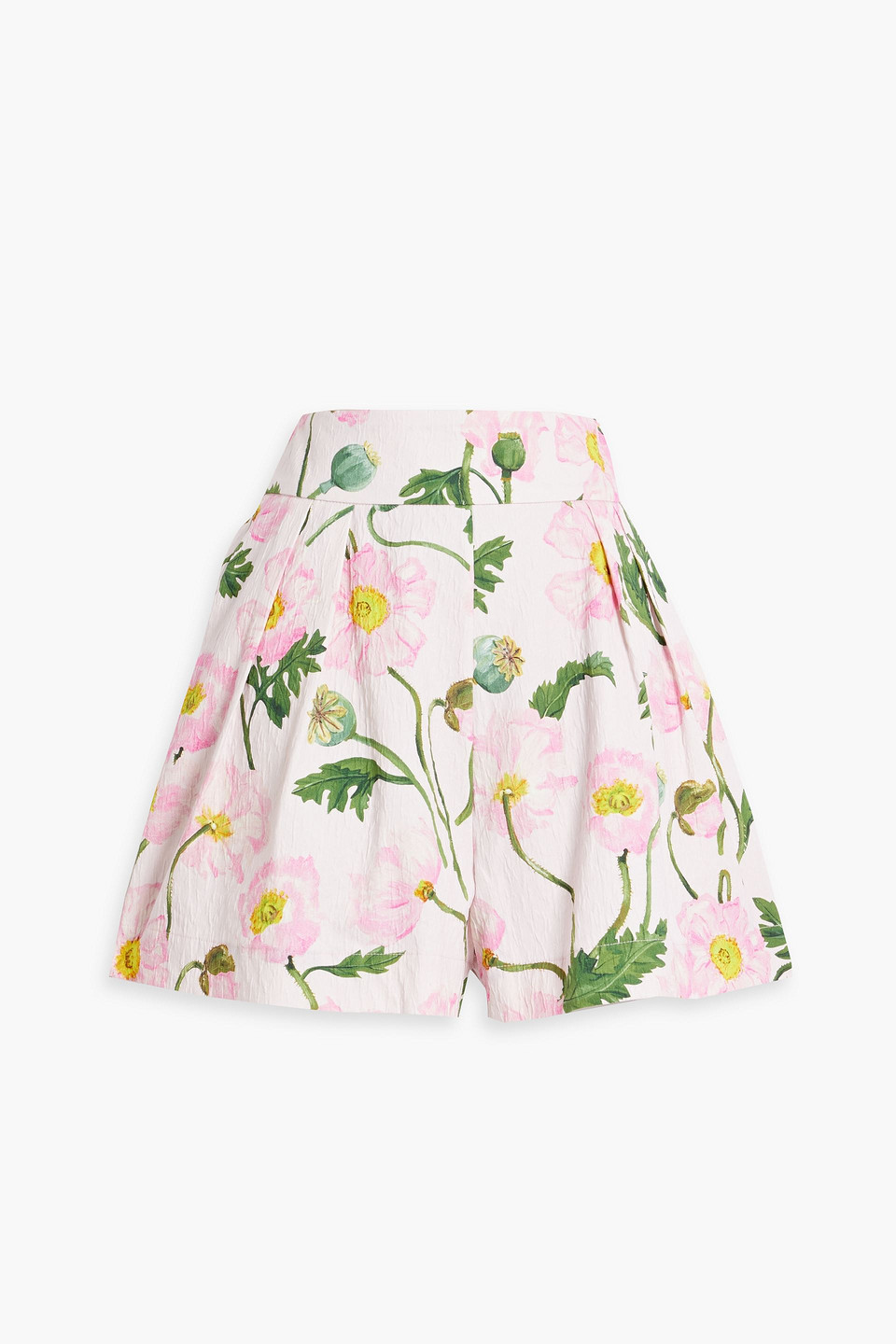 Floral-print cotton-blend cloqué shorts