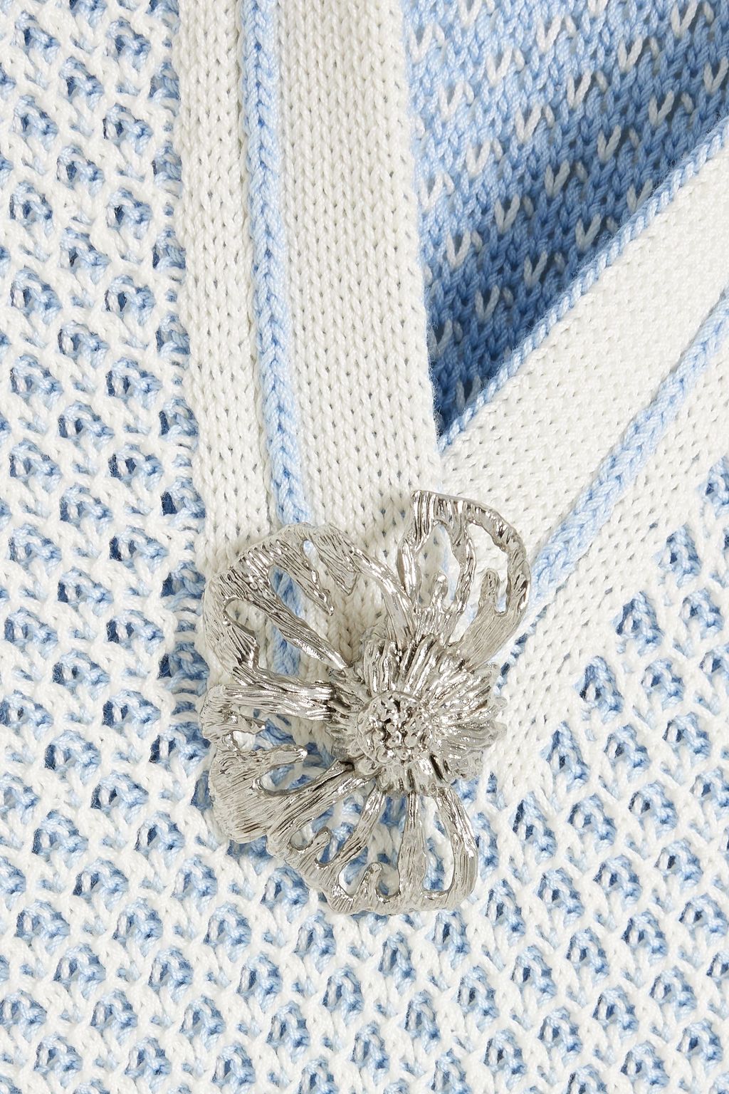 OSCAR DE LA RENTA Embellished crocheted cotton mini dress