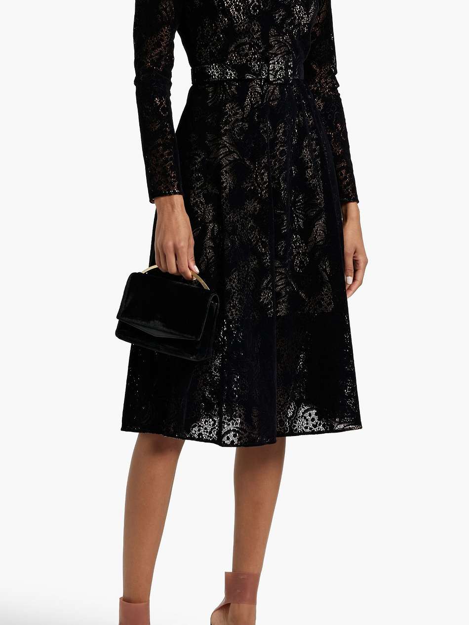 belted crocheted cotton-blend midi dress