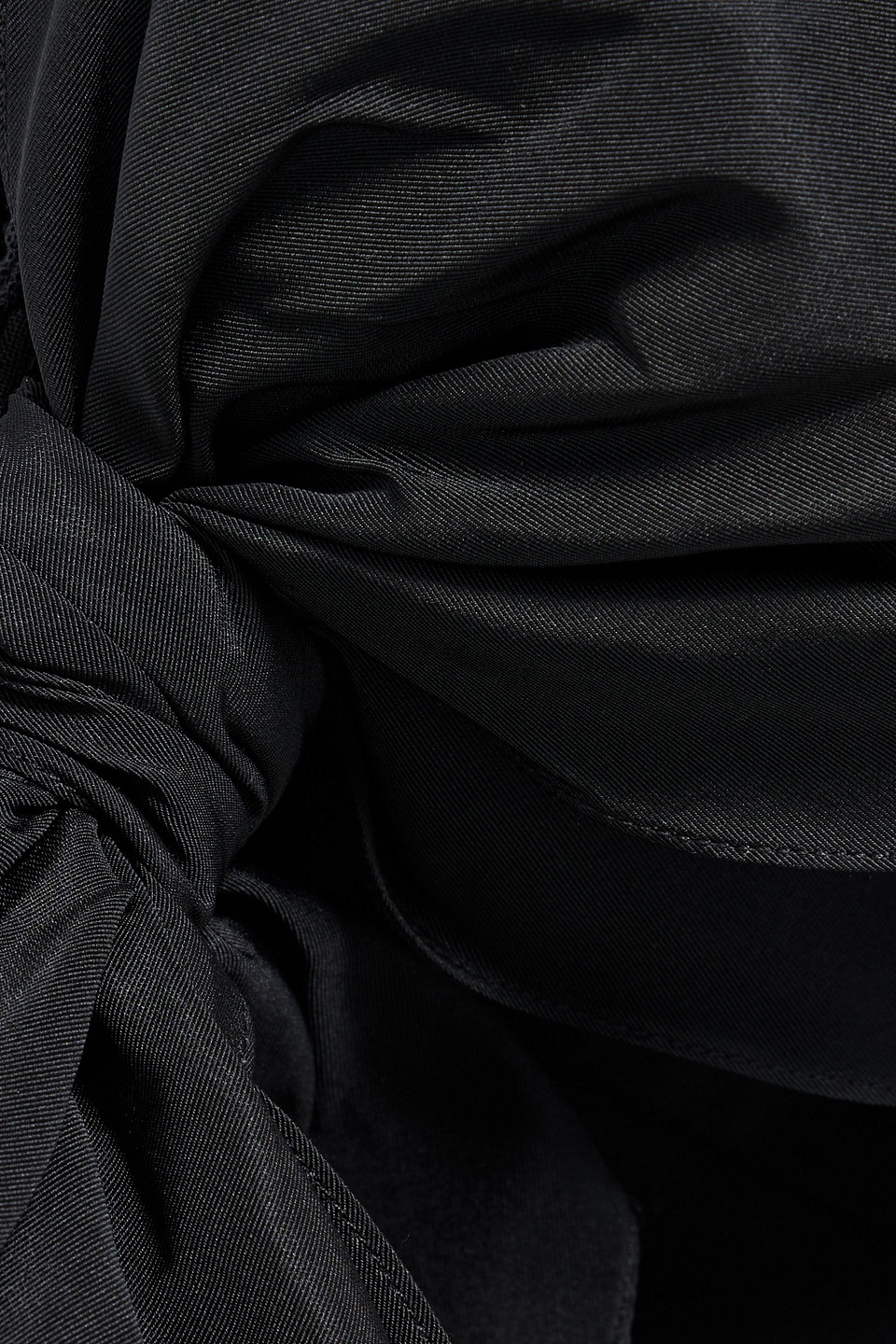 Oscar De La Renta Off-the-shoulder Bow-detailed Wool-blend Top In Black