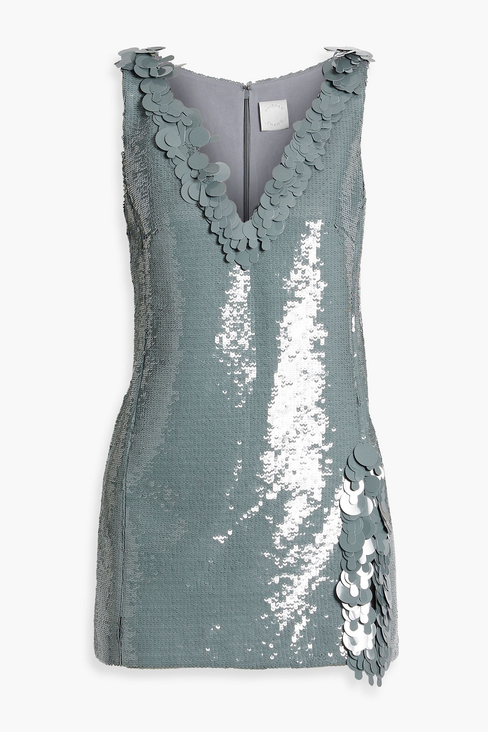 Huishan Zhang Sequined Tulle Top In Gray
