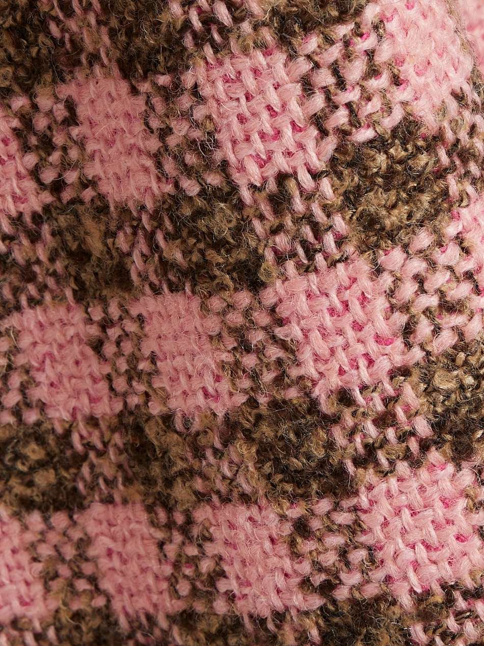 checked wool-blend tweed mini dress