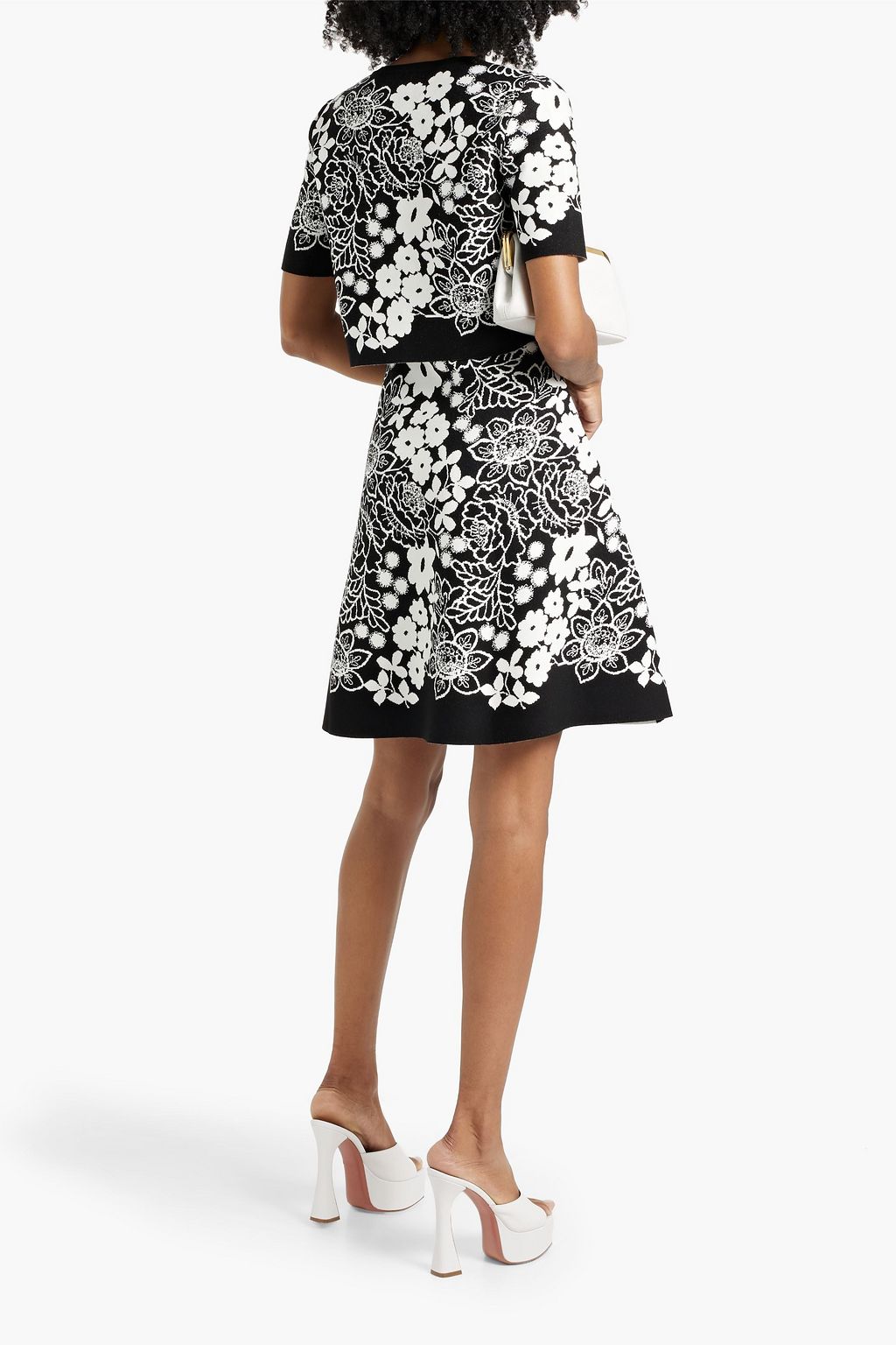 OSCAR DE LA RENTA Cropped jacquard-knit cardigan