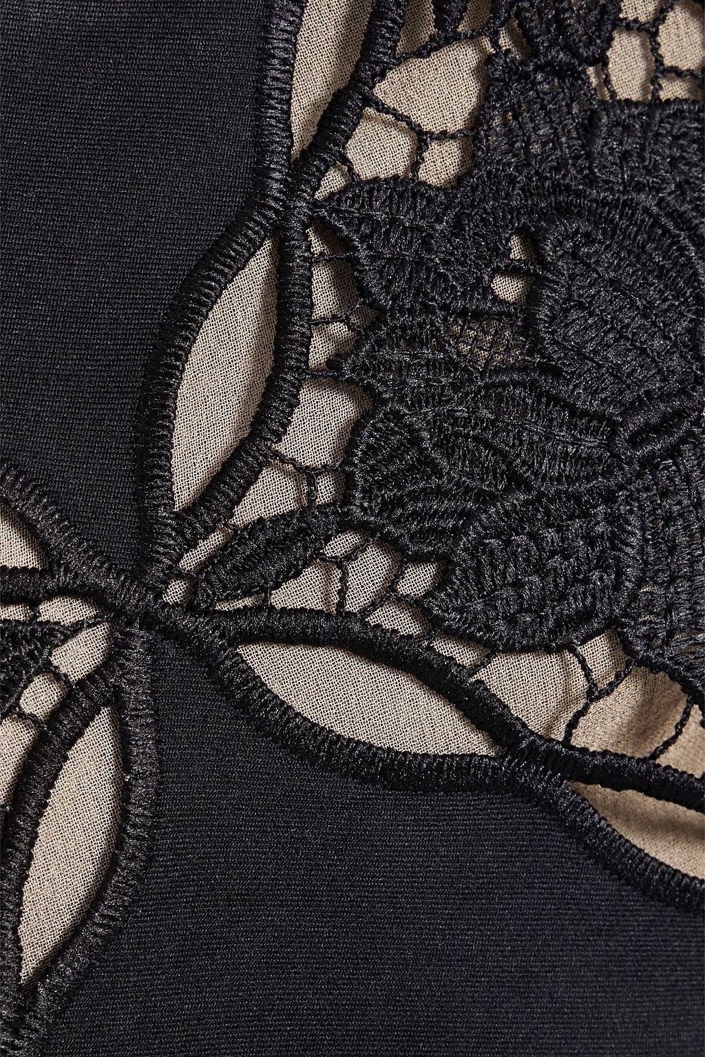 OSCAR DE LA RENTA Strapless cropped guipure lace top