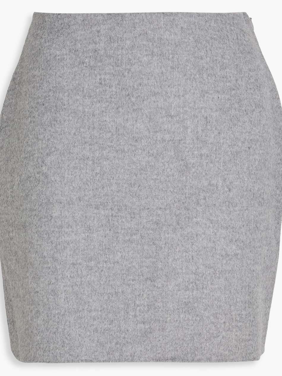 chambray brushed wool mini skirt