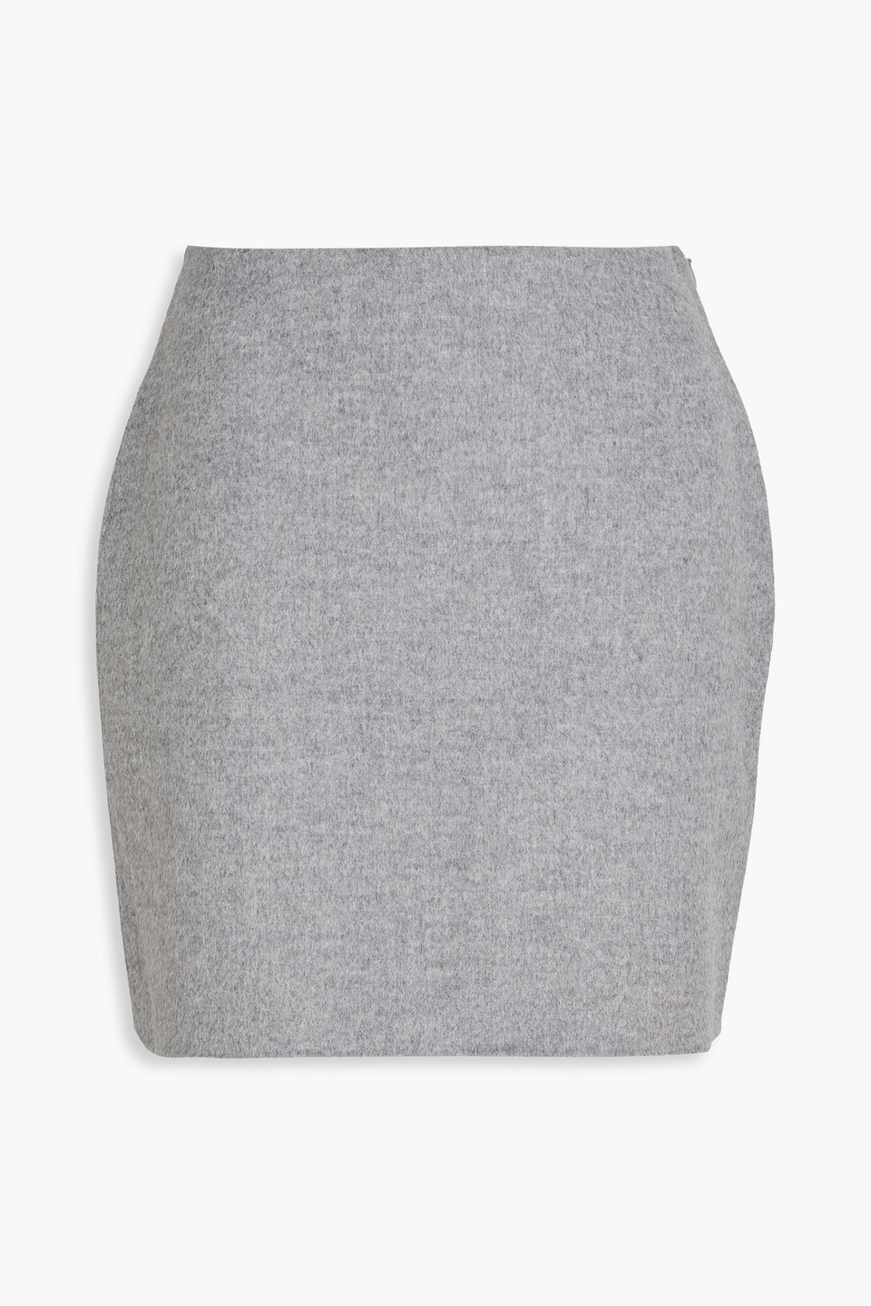 By Malene Birger Chambray Brushed Wool Mini Skirt In Gray