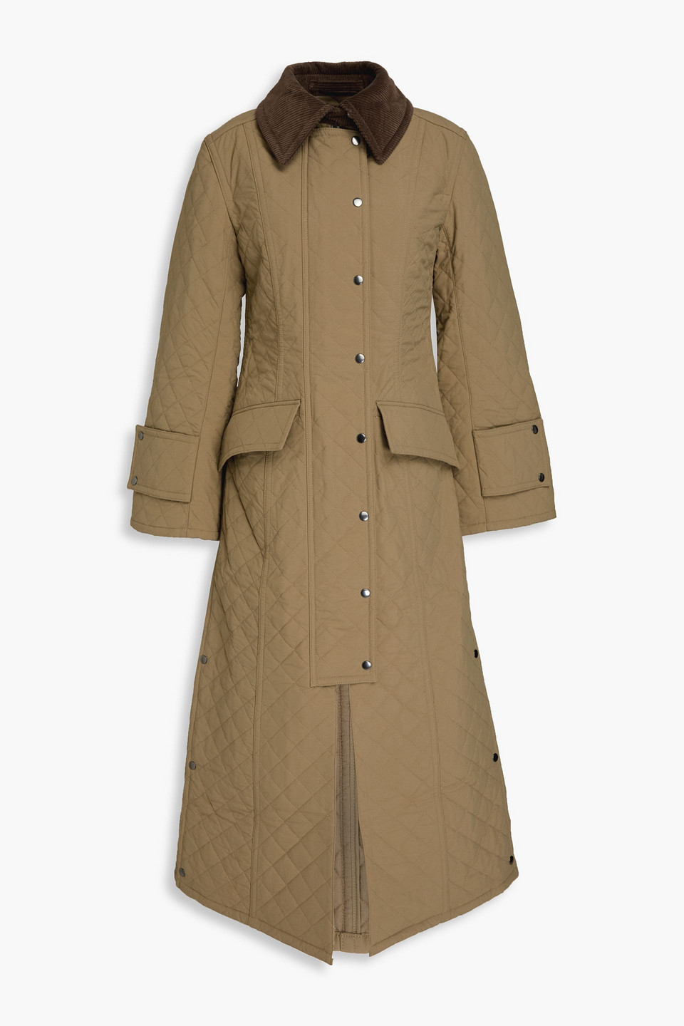 By Malene Birger Pinelope Quilted Woven Coat In Mushroom