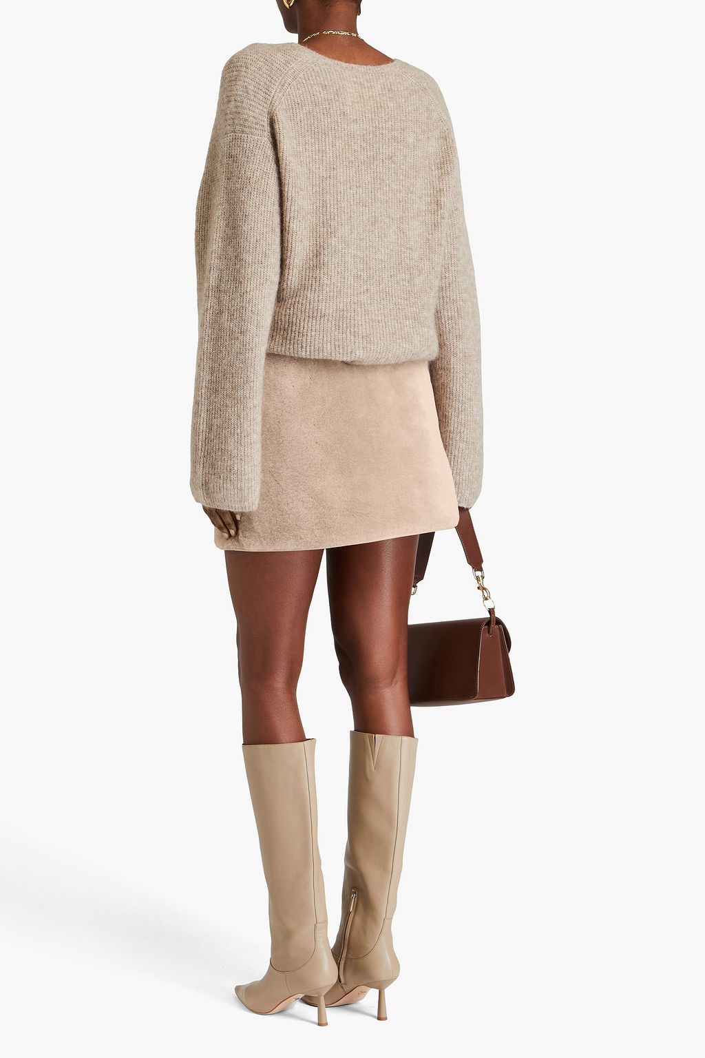 BY MALENE BIRGER تنورة قصيرة من صوف ناعم بتأثير ملتف
