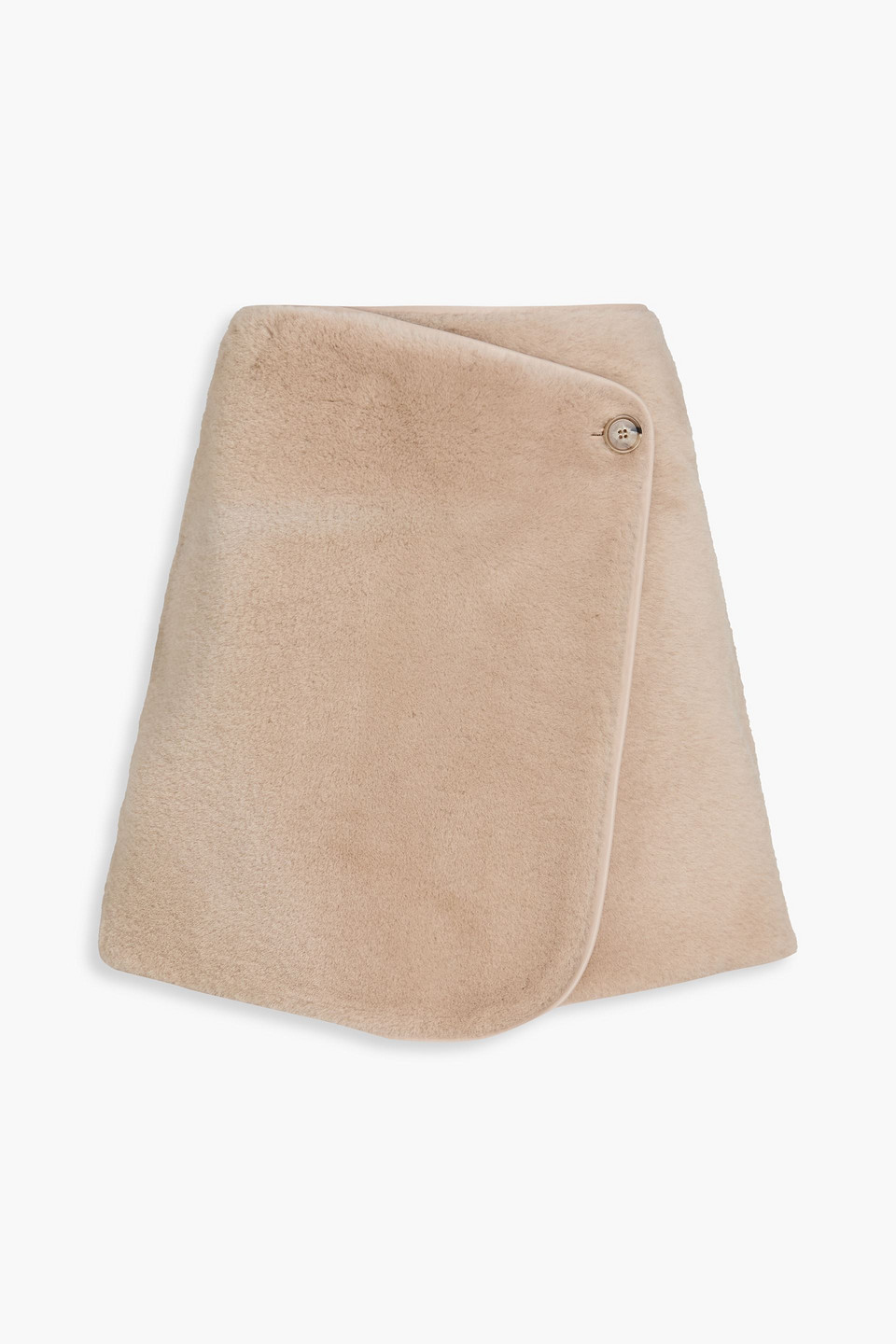 By Malene Birger Chani Shearling Mini Wrap Skirt In Neutral