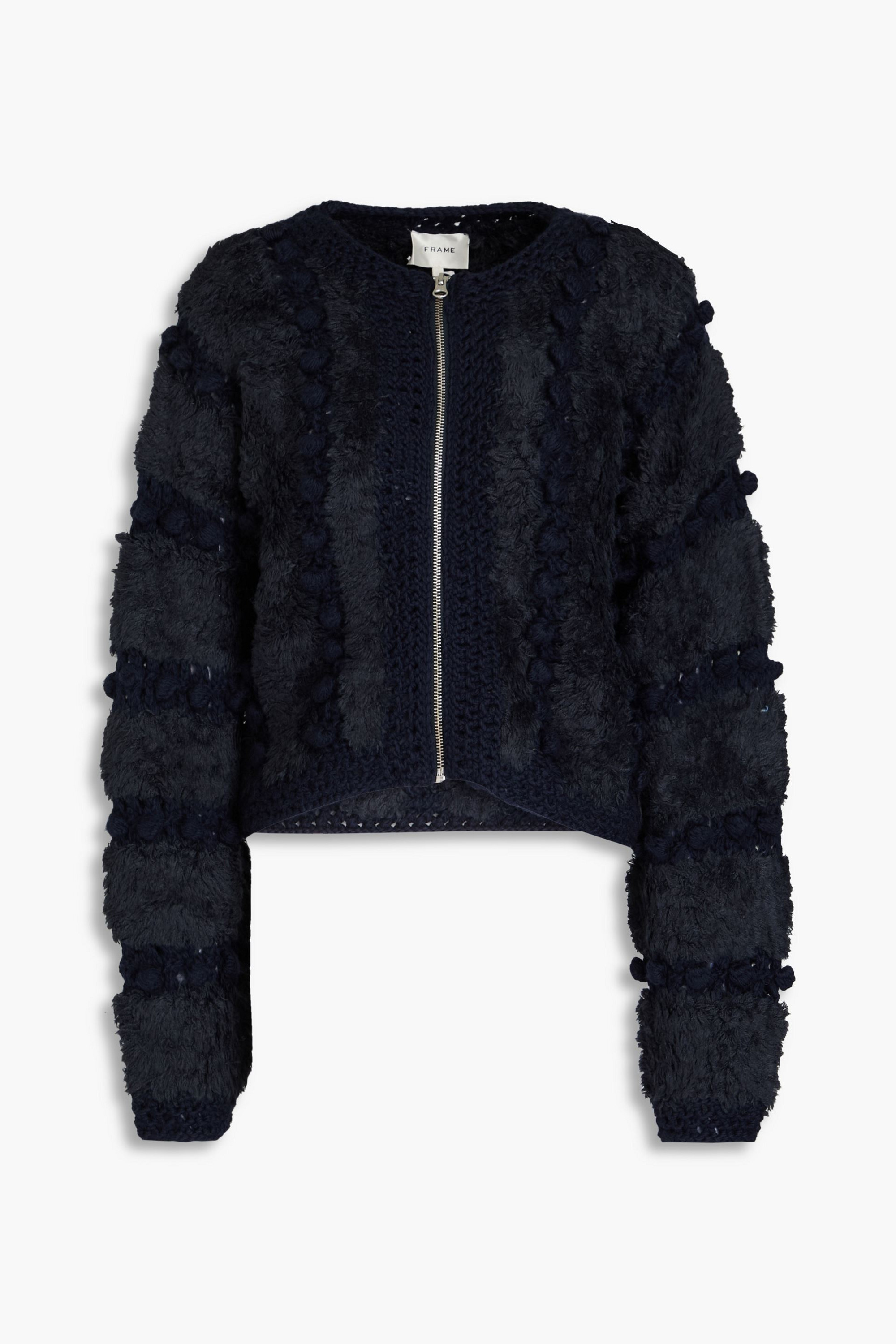 FRAME Pom pom-embellished knitted cardigan thumbnail