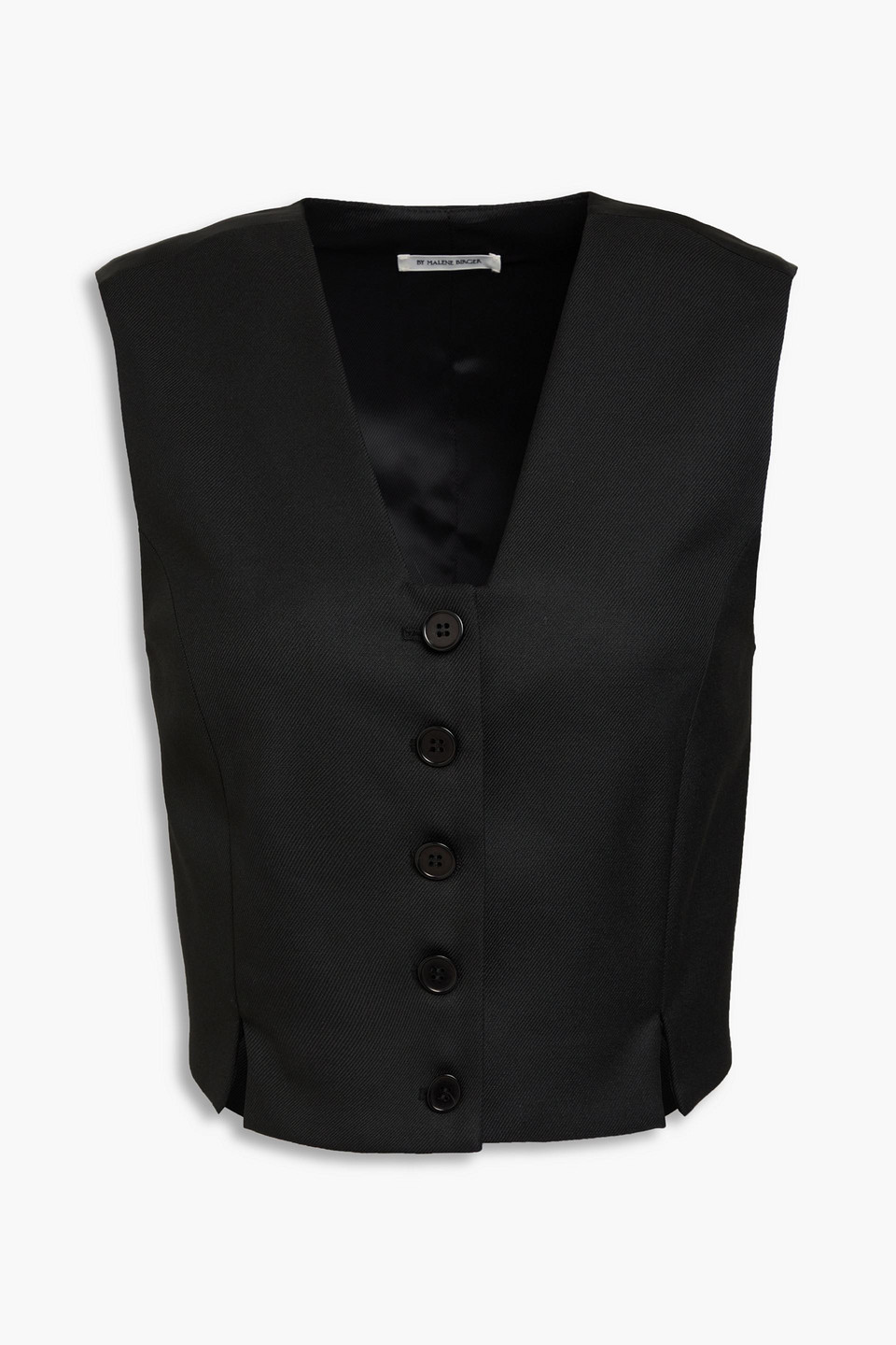 By Malene Birger Bettas Recycled-blend Twill Waistcoat In 050 Black