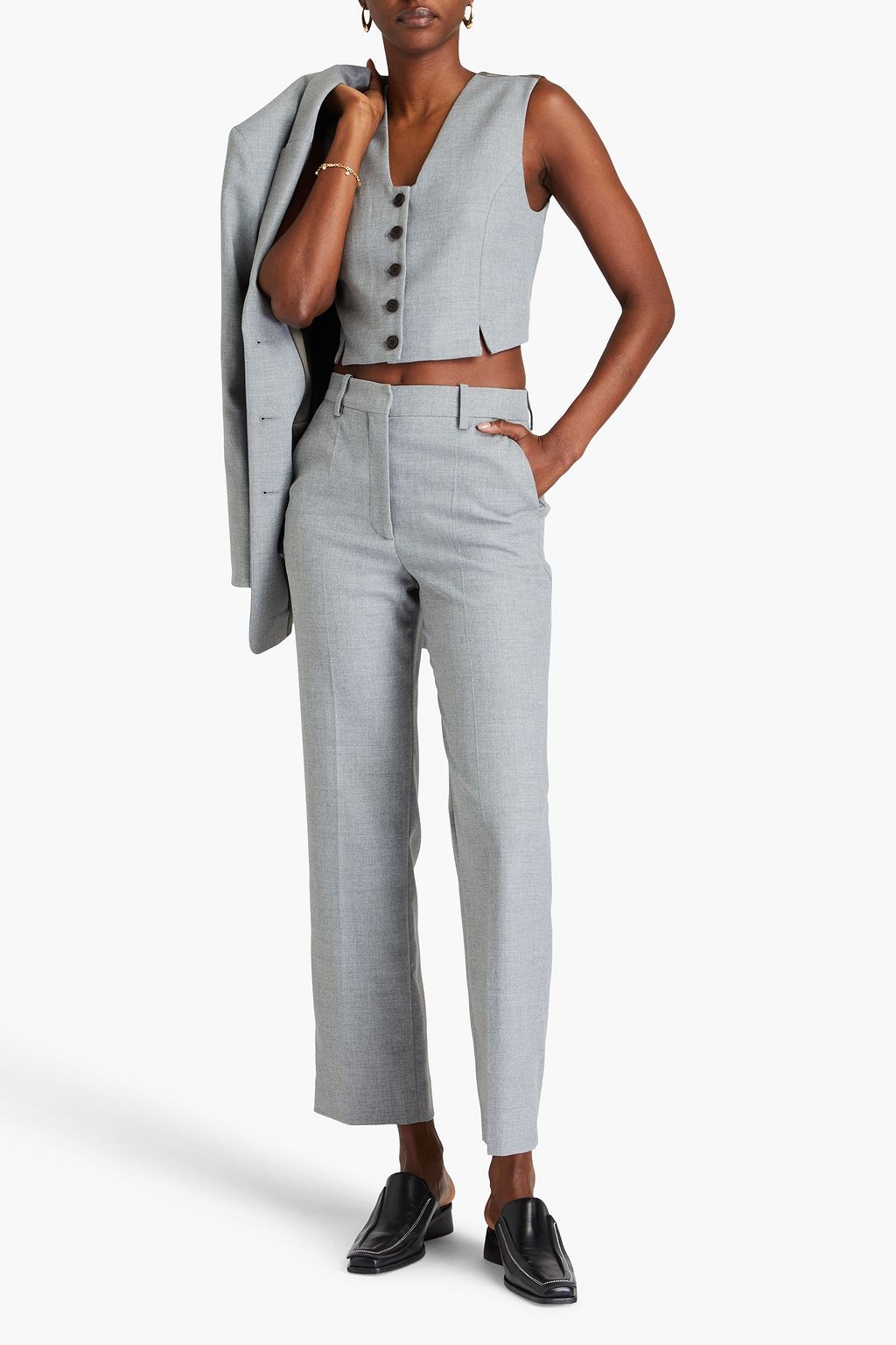 BY MALENE BIRGER بنطلون "إيجادا" بأرجل مستقيمة من التويد