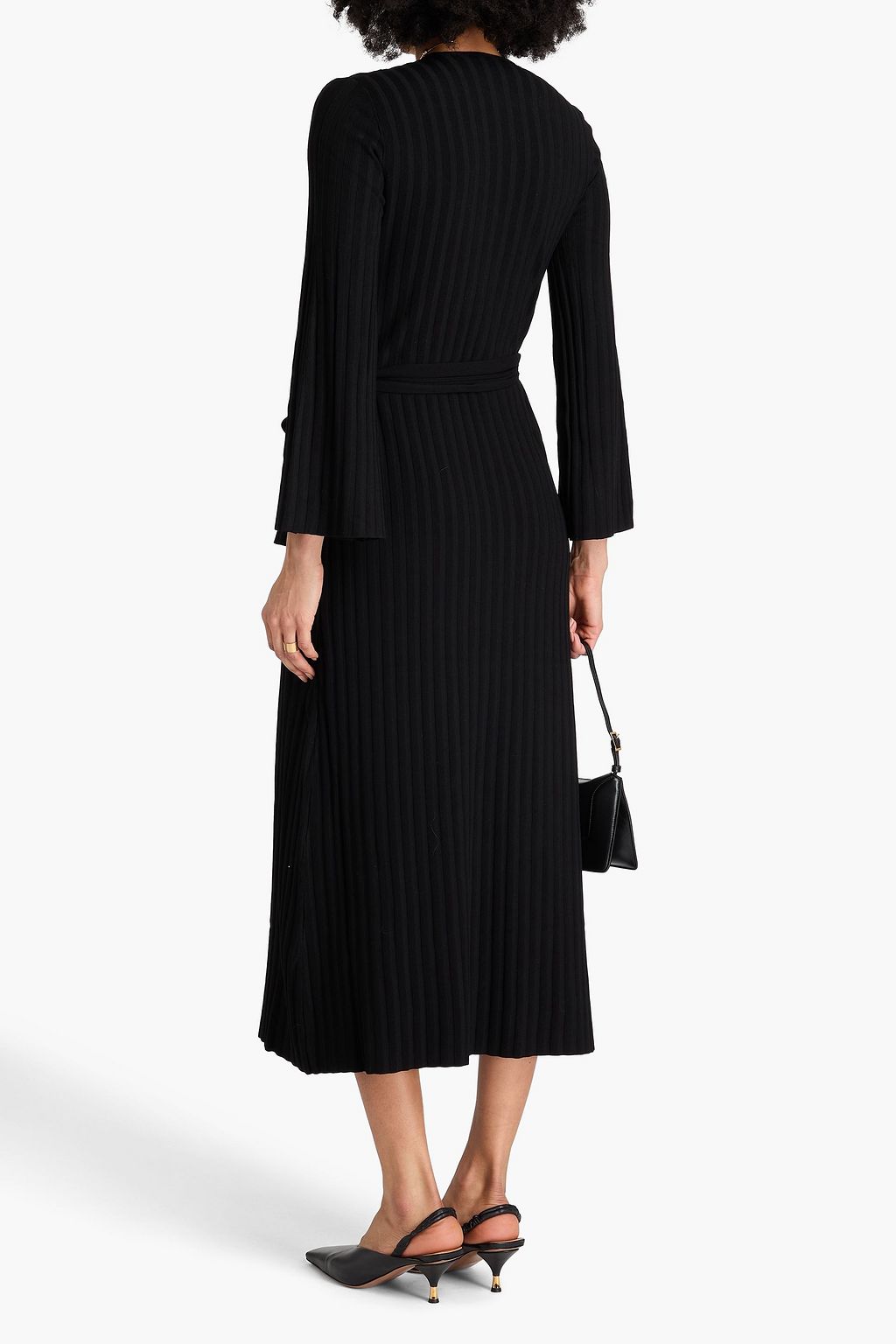 BY MALENE BIRGER فستان "جيلينا" متوسط الطول بتصميم ملفوف من مزيج قماش إيكوفيرو بتصميم مضلّع