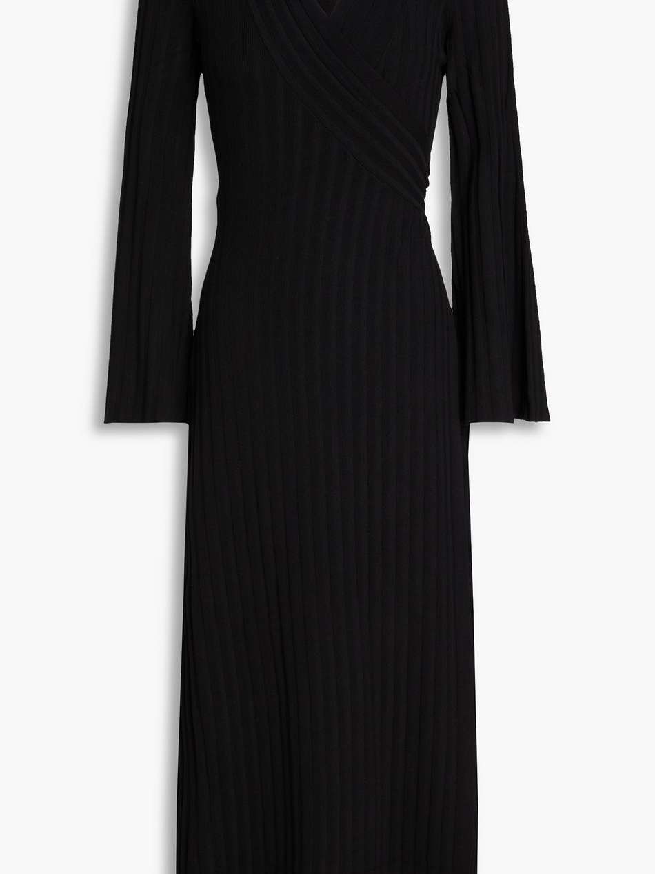 gilena ribbed ecovero™-blend midi wrap dress
