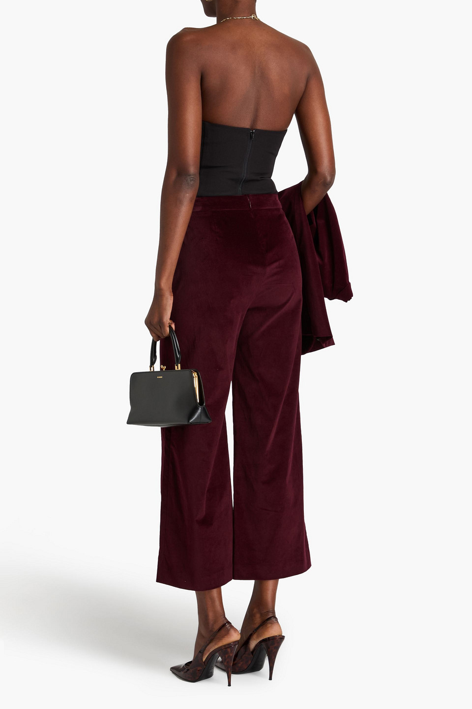 Frame Cotton-blend Velvet Blazer In Grape