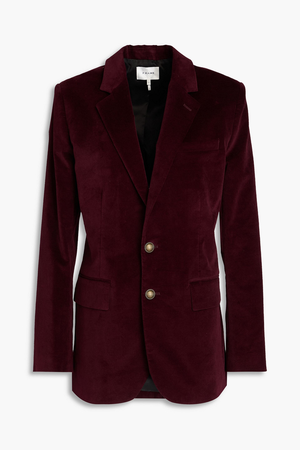 Frame Cotton-blend Velvet Blazer In Grape