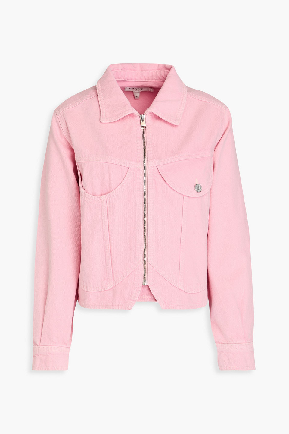 FRAME - Cropped denim jacket - Pink - XXS