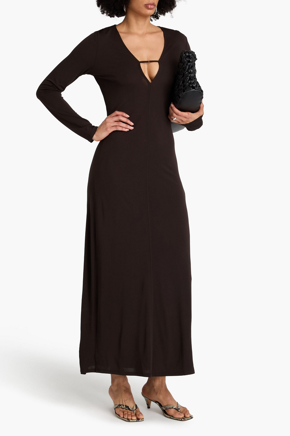  Frame - Maxikleid Aus Jersey Mit Cut-outs - Braun - S 