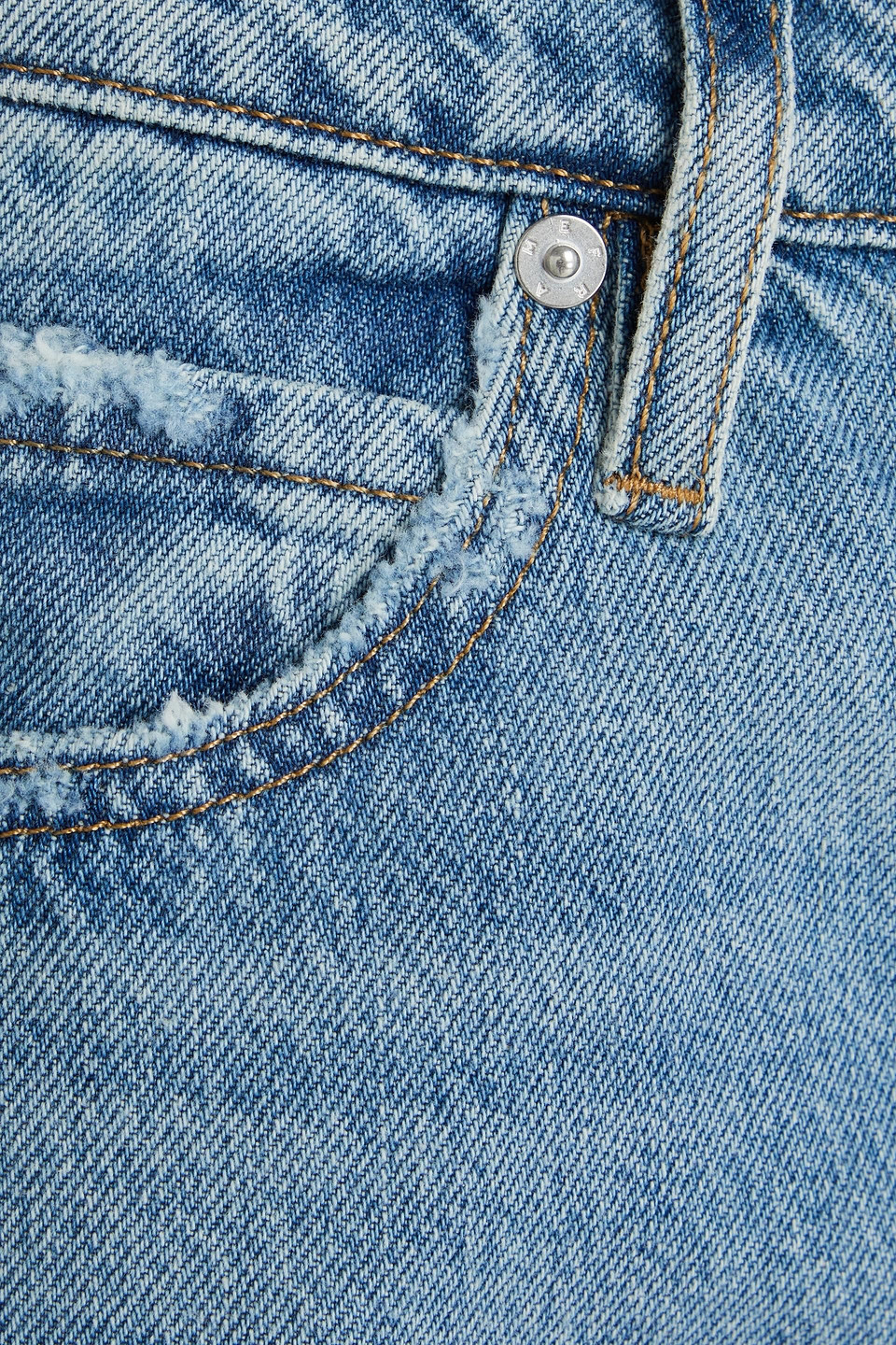 Shop Frame Le Jane Distressed High-rise Wide-leg Jeans In Light Denim