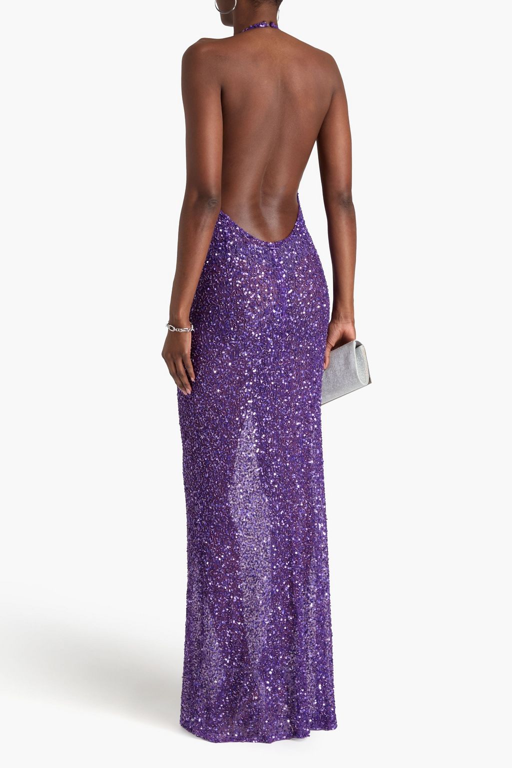 RETROFÊTE Embellished tulle halterneck gown