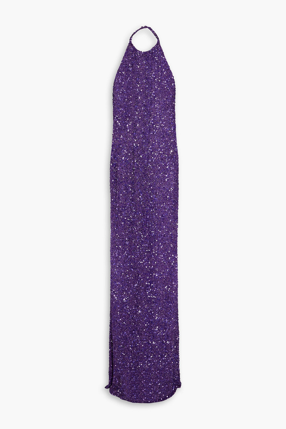 Retroféte Embellished Tulle Halterneck Gown In Purple