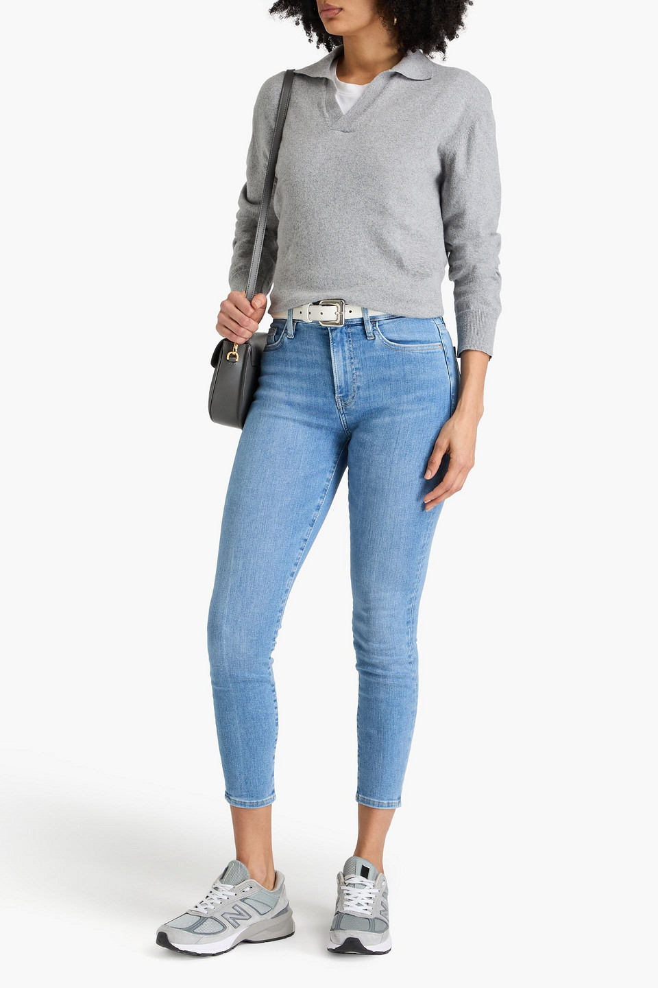 FRAME LE HIGH SKINNY FADED HIGH-RISE SKINNY JEANS