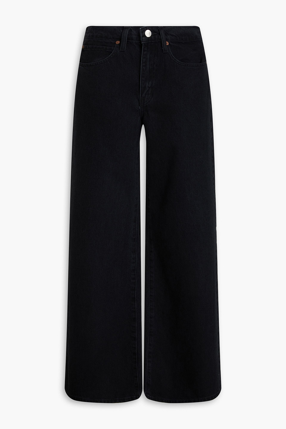 Frame High-rise Wide-leg Jeans In Black