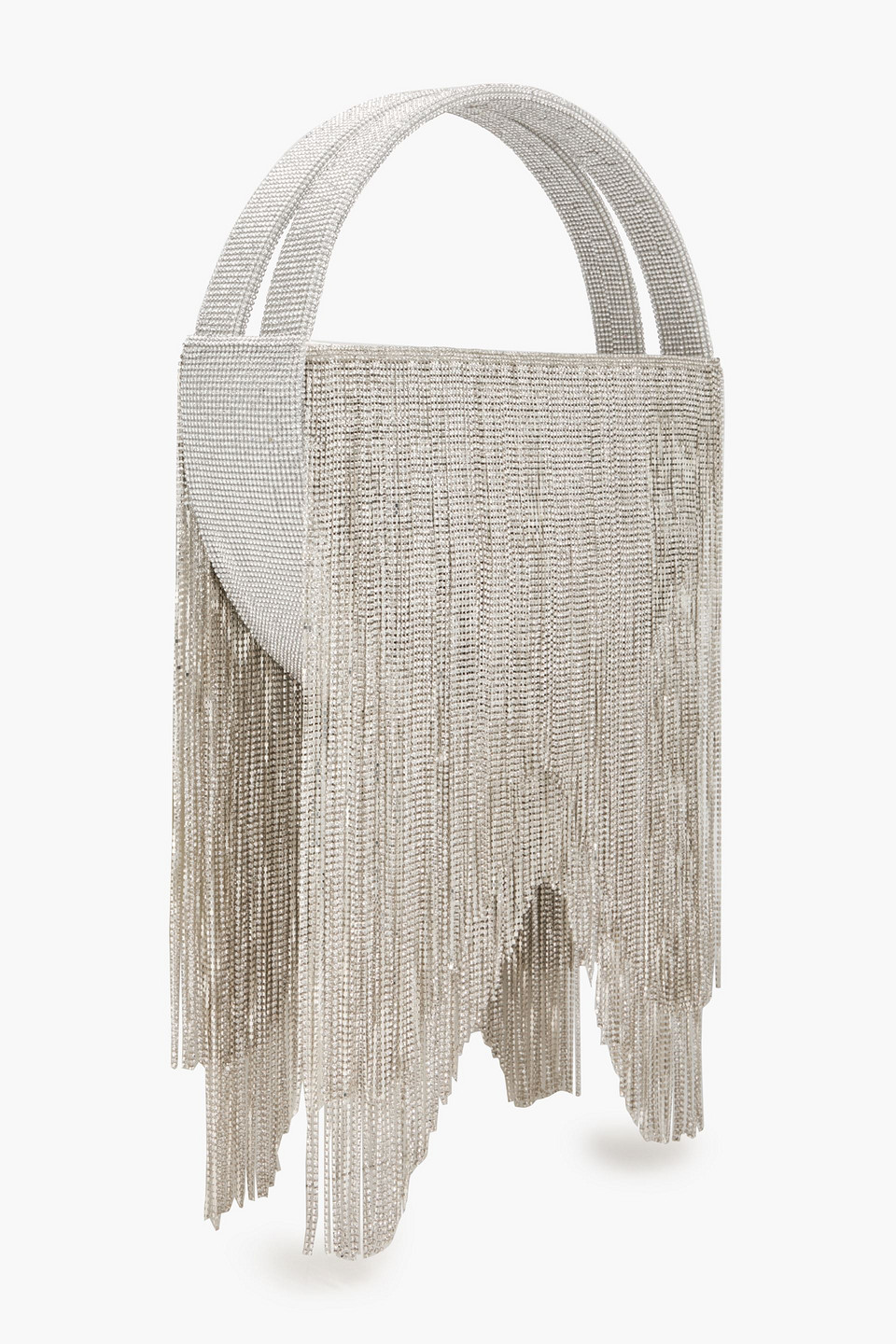 RETROFÉTE FRINGED CRYSTAL-EMBELLISHED SATIN TOTE