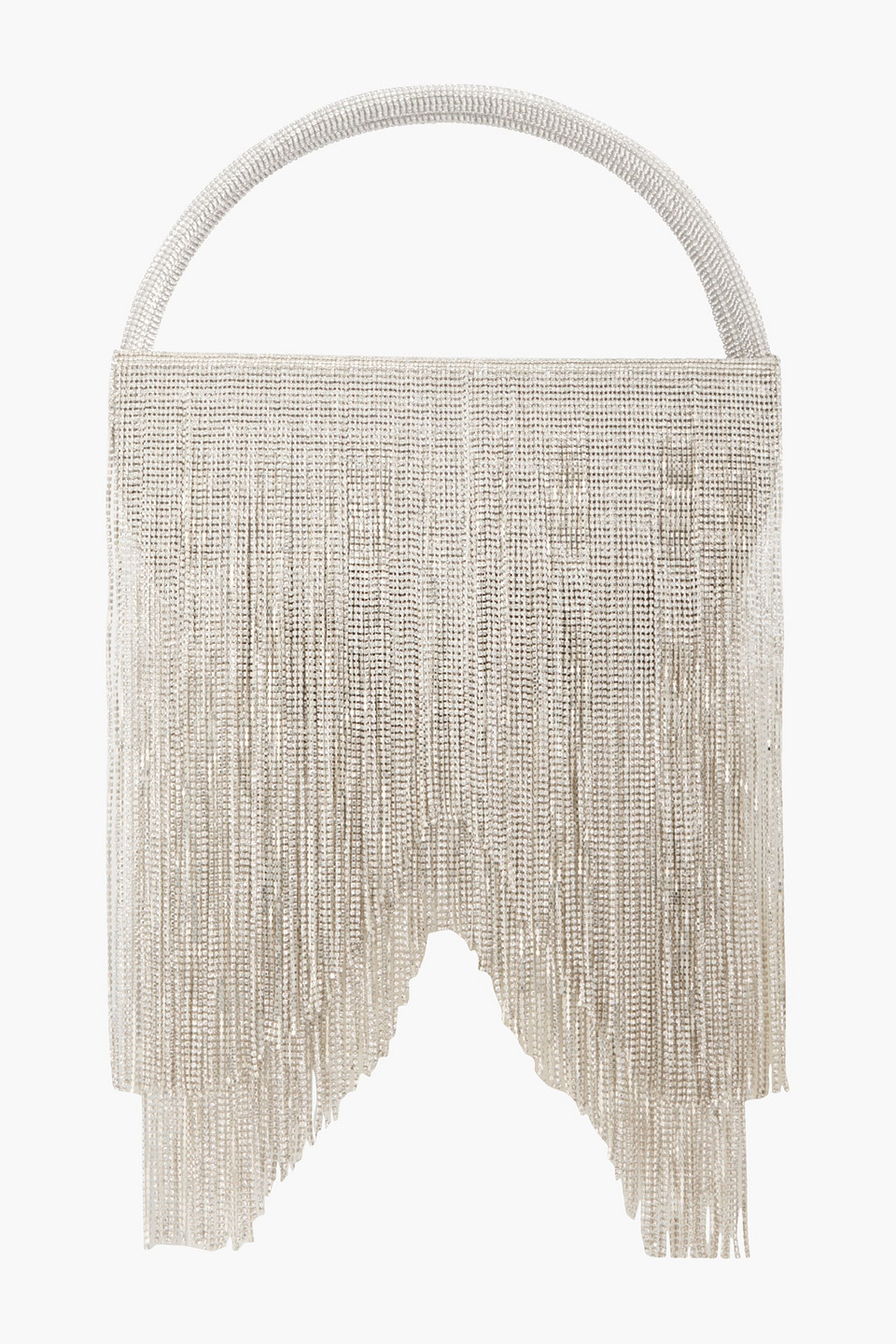 RETROFÉTE FRINGED CRYSTAL-EMBELLISHED SATIN TOTE