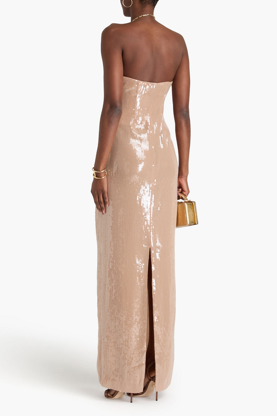 RETROFÉTE STRAPLESS SEQUINED GEORGETTE GOWN