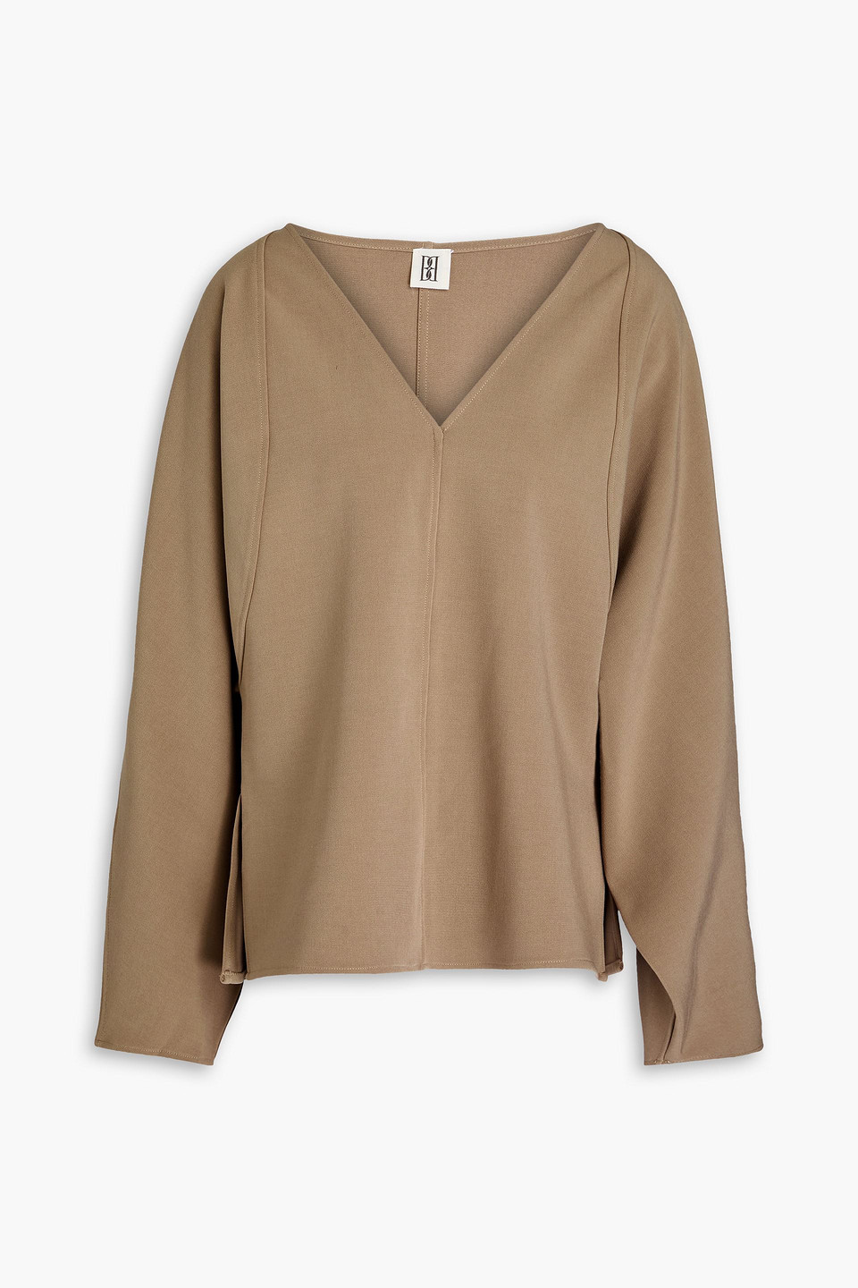 Shop By Malene Birger Elya Crepe Blouse In Mushroom